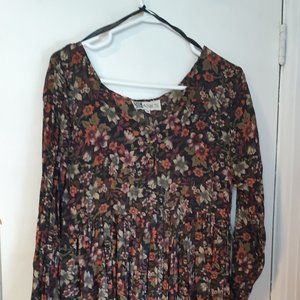 Authentic vintage 90s dress medium floral festival babydoll
